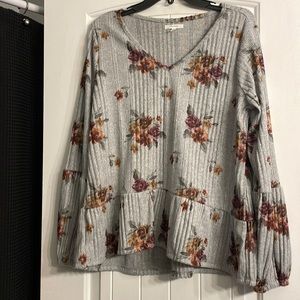 Super soft grey peplum top